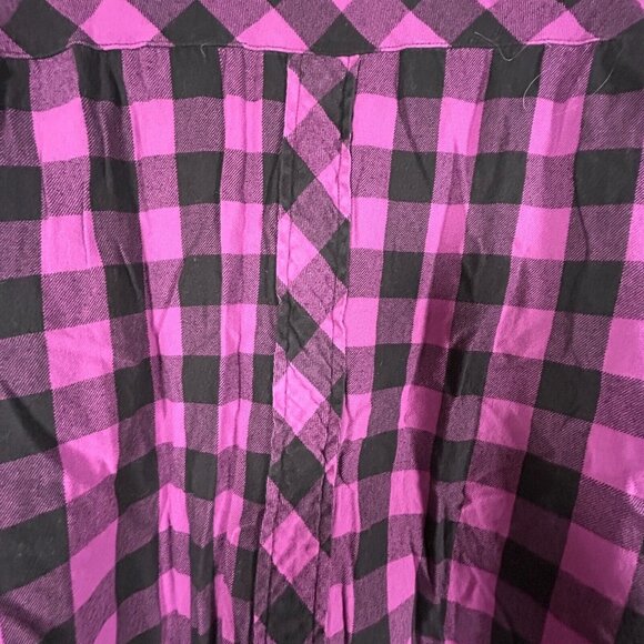 Eleven Stitch Design Women's Button Down Shirt L/S  Purple Plaid  Large USA - Picture 3 of 9